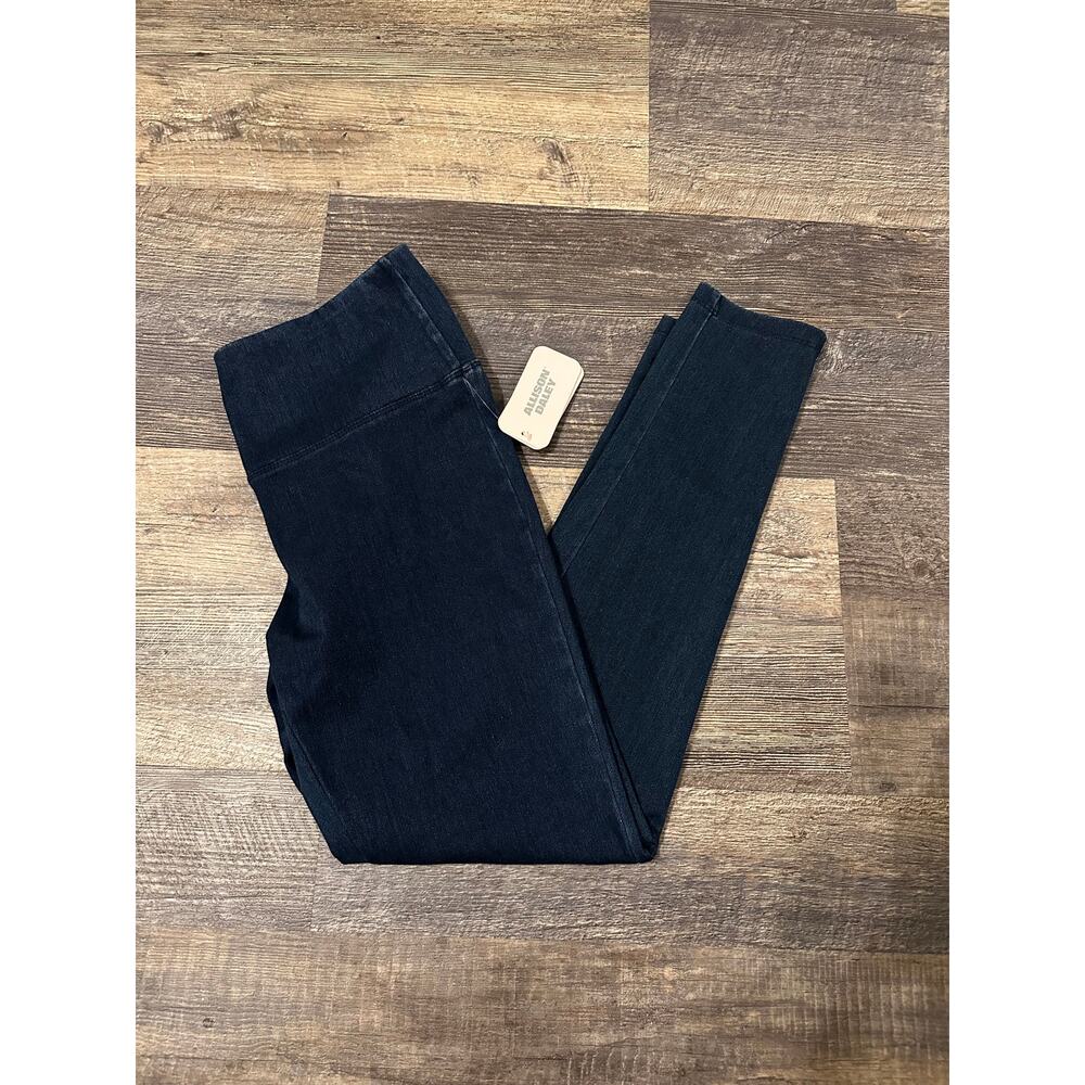 Allison Daley Women's Navy Blue High Rise Elastic Waist Jeggings Jeans Small NWT